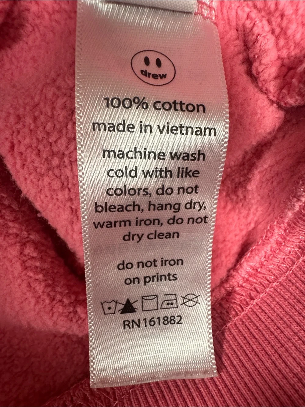 Drew House Sketch Mascot Crewneck Sweatshirt Hot Pink Adult XL Smiley Bieber